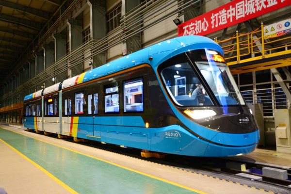 CRRC-made tram for Colombia rolls off assembly line