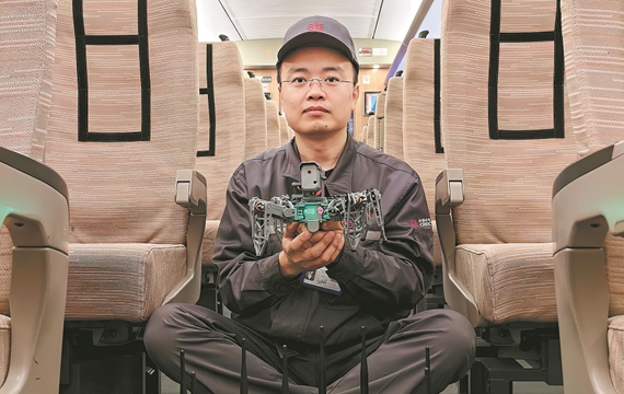 Robot helps workers monitor trains